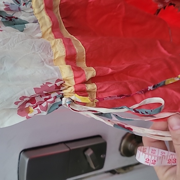 JOHNNY WAS Silk Boho Print Floral Embroidered V-Neck Dress Size Medium FIRM - Picture 7 of 7